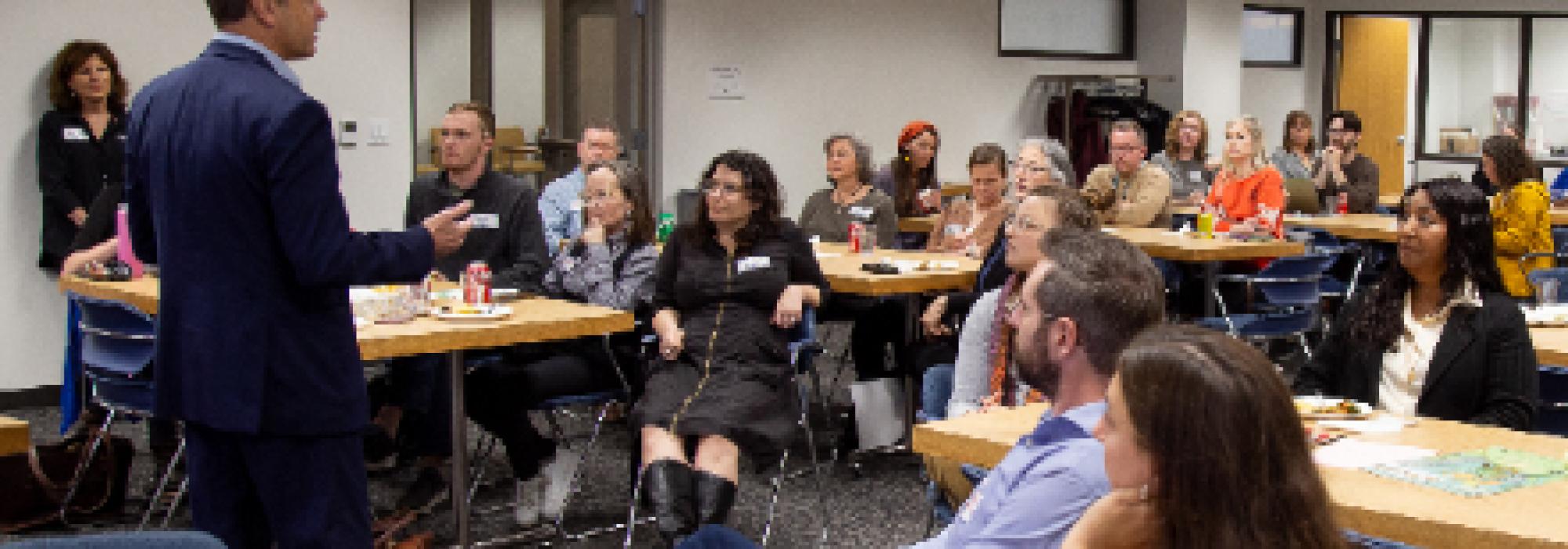 a room full of people